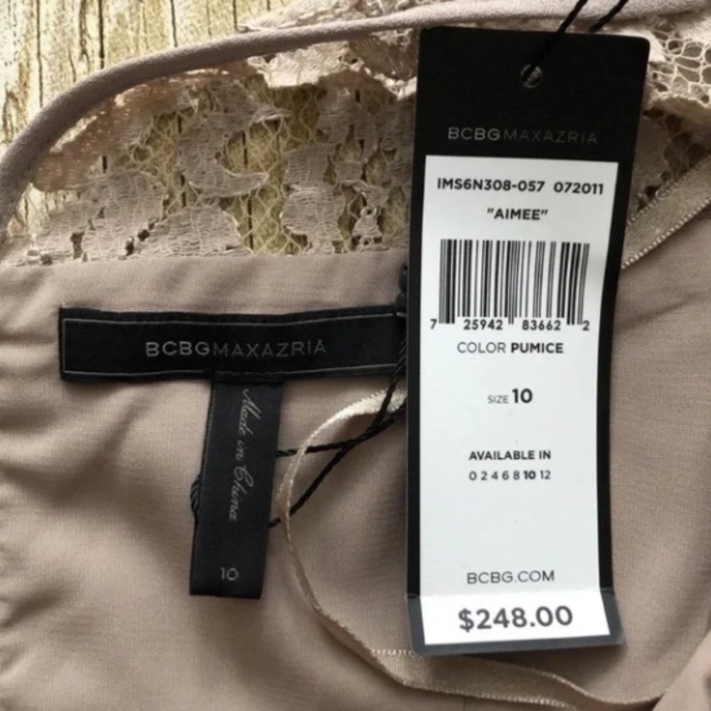BCBG Aimee Dress in Pumice NWT Size 10 - Picture 7 of 7